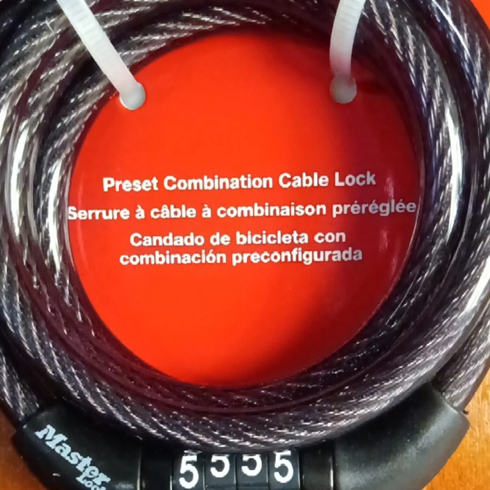 Black Combination Cable Lock